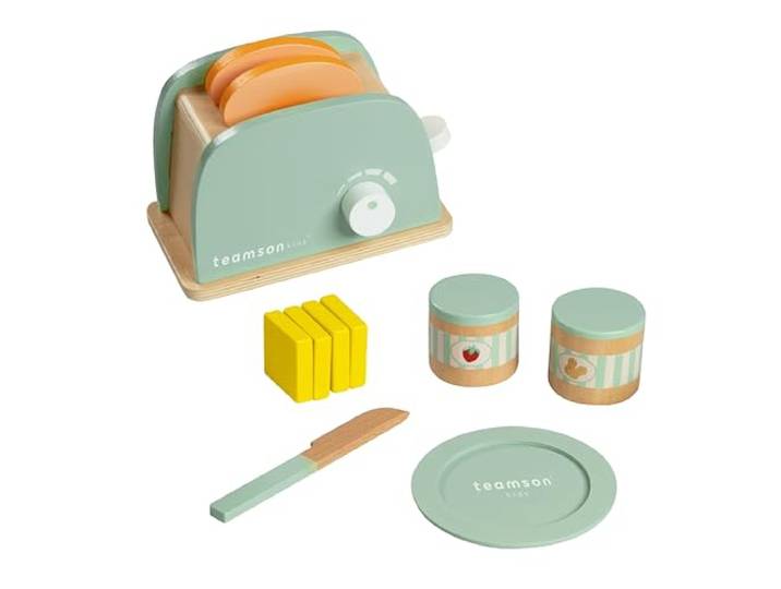 Teamson Kids Houten Speelkeuken Accessories - Toaster - 11 Stuks - Kinderspeelgoed - Groen