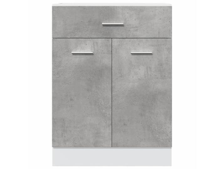 Caisson de cuisine Gris - LEMON® Armoire à tiroirs de cuisine - Armoire à vitrine -  Lyon  - avec rangement - gris béton - 60x46x81