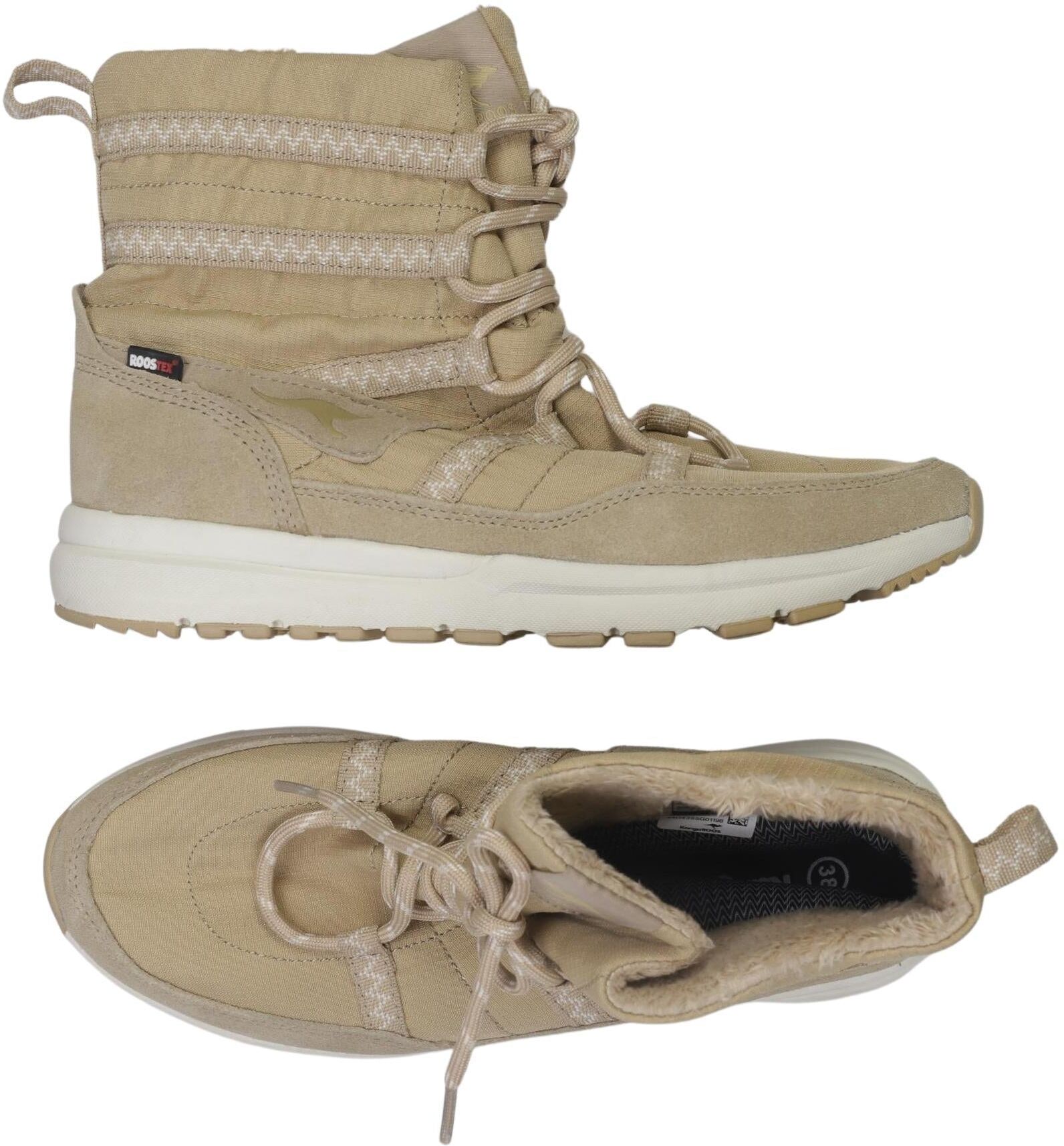 KangaROOS Damen Stiefelette, Beige, Gr. EU 38, Leder / Tex / Membran - Second Hand