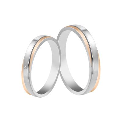 Partnerring AKZENT "Unity of Two, langlebig" Gr. 66, rosa (bicolor58), Fingerringe, Herren, 66, Edelstahl