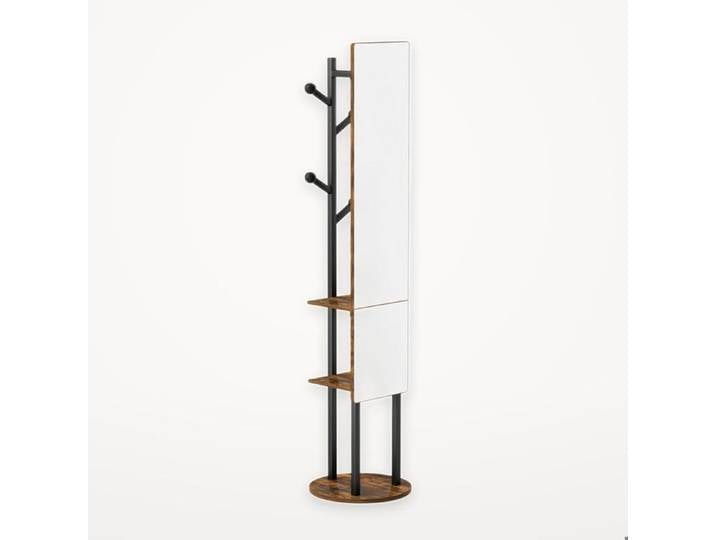 Garde-robe de miroir complet doté d'Espace de rangement Garde-robe avec crochet Porte-manteaux multifonctions pivotant à 360°
