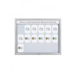 Schaukasten Premium BT46 Outdoor LED 6x3 DIN A4 Schaukästen für Aussen aus Aluminium mit LED Beleuchtung