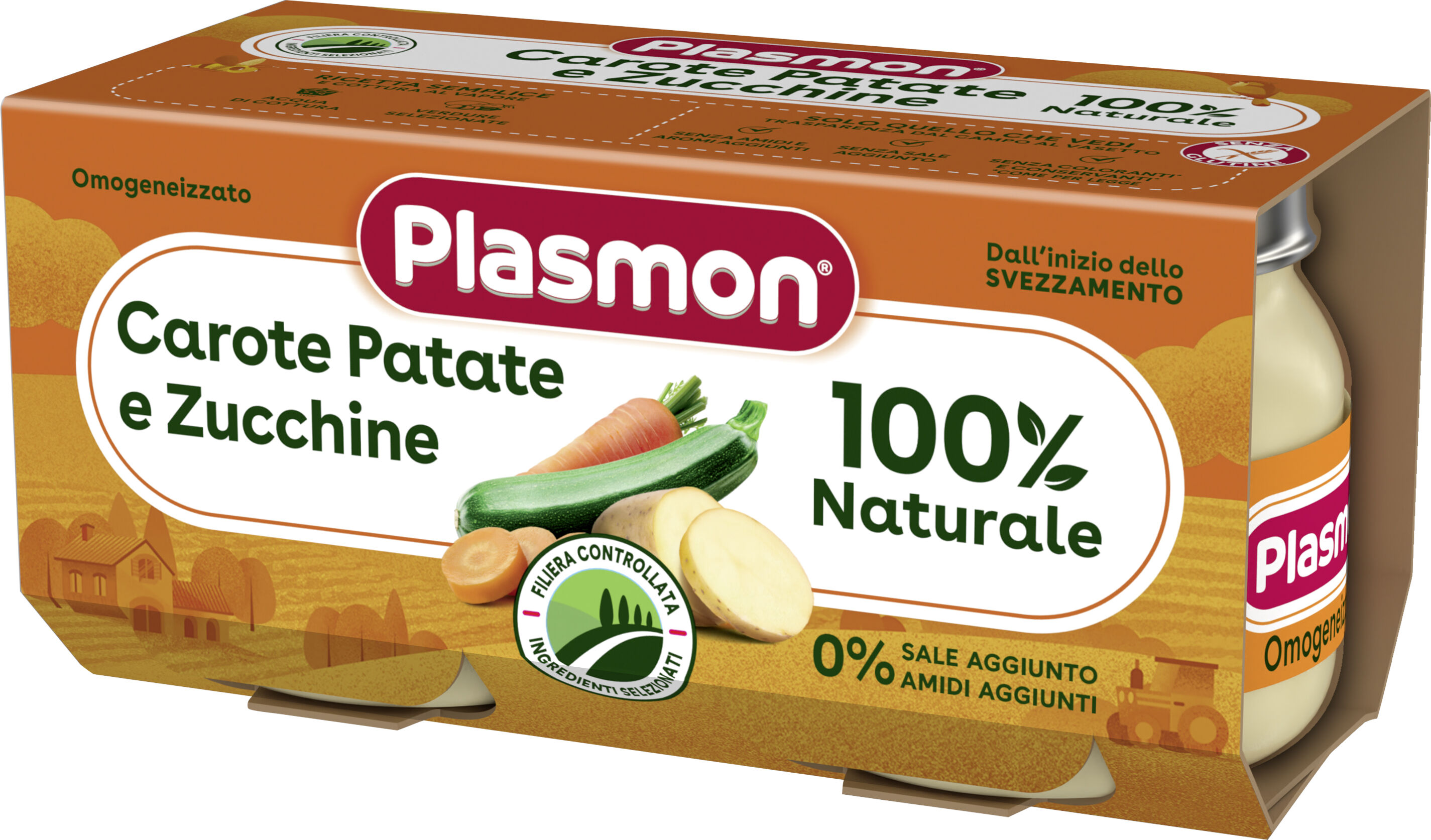 Plasmon Omogeneizzato Carote, Patate e Zucchine 2 x 80 g