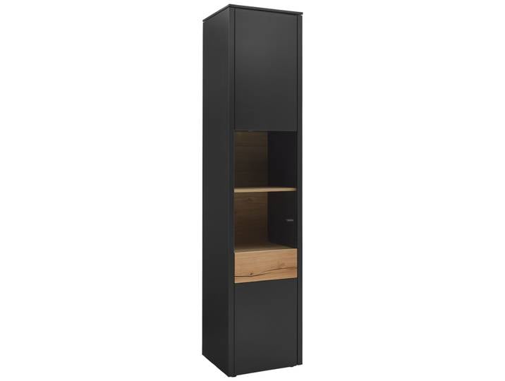 Vitrine GAME 47 x 208 cm anthrazit/Absetzung Balkeneiche