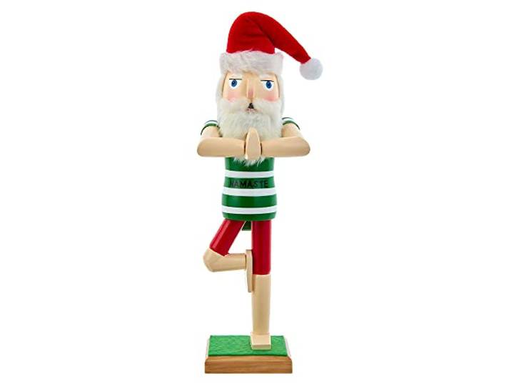 Kurt S. Adler Houten Yoga Kerstman Notenkraker, 15-inch, meerkleurig