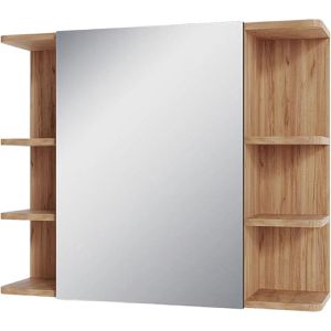 Vicco Spiegelschrank Fynn, anthrazit / eiche, 80 x 64 x 21 cm (B/H/T), 1-türig