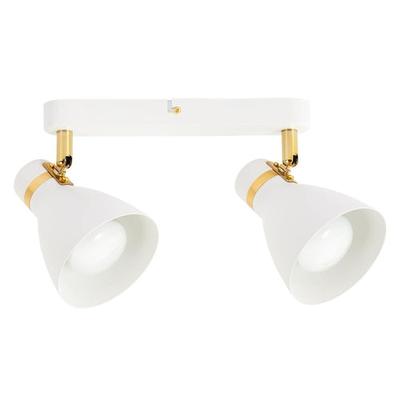 ARTE LAMP LED Lampe mit 2 Spotleuchten - Deckenstrahler mit weißer Metallfassung und -schirm – für Flur oder Küche