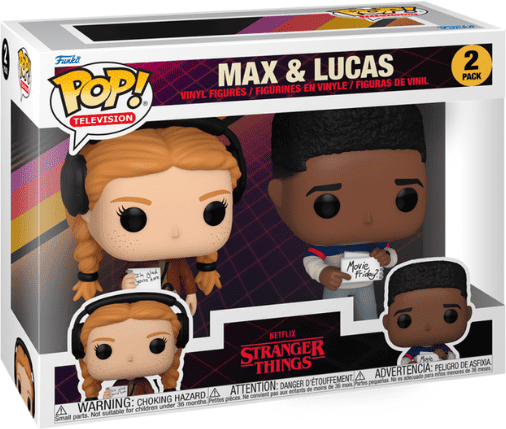 Funko Pop! - Stranger Things Season 4 - Max ; Lucas 2 Pack Collectible Vinyl Figures, 10 cm Tall, Age 3+