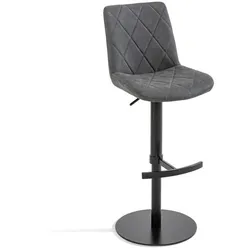 [de]sign & more Barhocker Larisa Lederoptik Grau Anthrazit