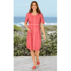Baumwoll-Kleid in koralle in Größe 44 von DW-Shop, Koralle, 44