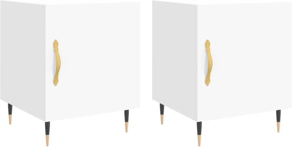 17 Stories Mehrtens Bedside Table White 50cm H X 40cm W X 40cm D