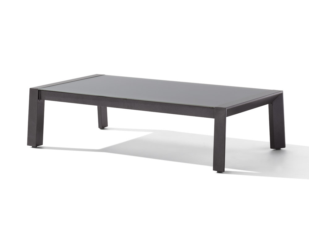 Sieger Brisbane Loungetisch 120x65x31 cm eisengrau/Glas hellgrau matt