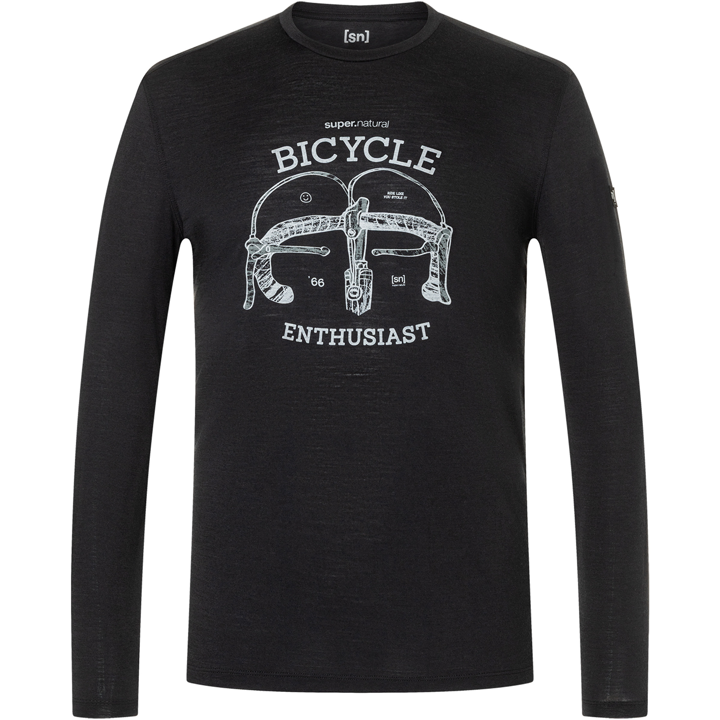Super.Natural Bike Enthusiast Herren Longsleeves schwarz Größe L Trekking Hautfreundlich Merinowolle