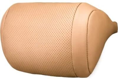 Uplift Picks Luxury Nappa Leather Car Neck Pillow Breathable Soft Headrest Cushion khaki