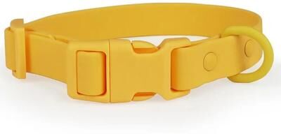 Uplift Picks Adjustable Waterproof Dog Collar With Safety Buckle And Rustproof Hardware yellow l