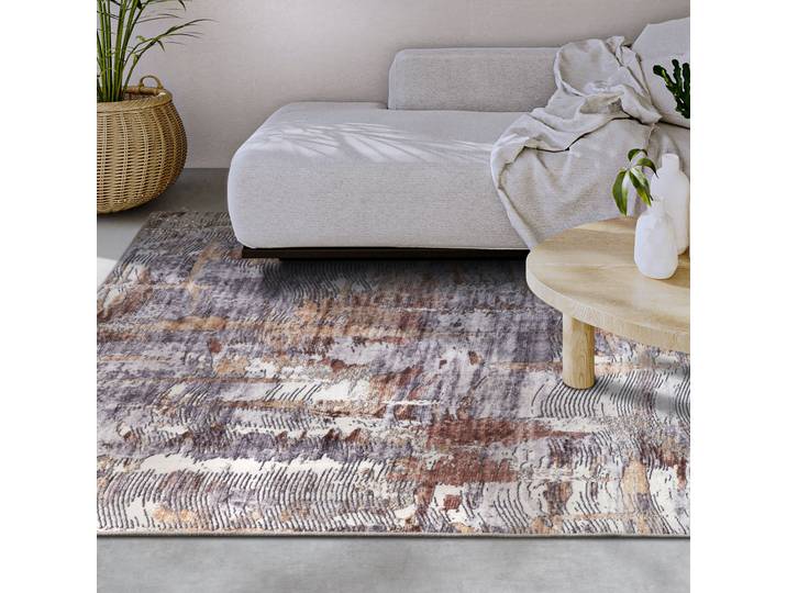 Teppich ELLE DECORATION Malard , gold (goldfarben), B:120cm H:5mm L:160cm, Polyester, Teppiche, Teppich, Kurzflor, Anti Rutsch, Vintage, Modern, Wohnzimmer, Flur