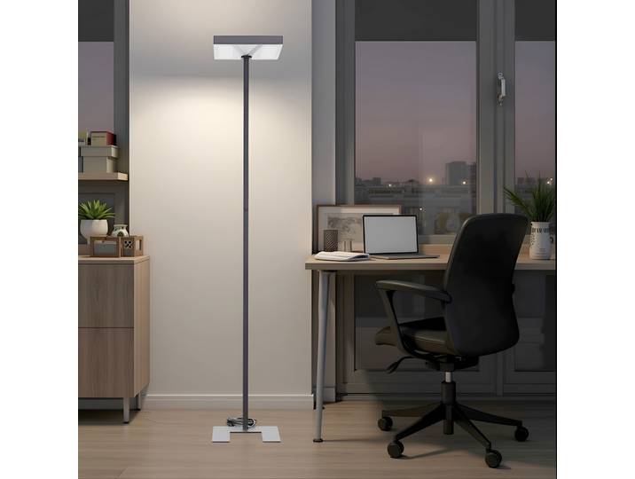 LED Stehlampe Tradingzone Free SPD-SEN, Silbergrau, Neu, Professionelle Bürobeleuchtung