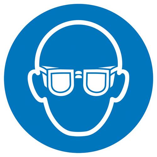 Gebotsschild Augenschutz benutzen, Hygiene und Abstand Aluminium (Ø) 100mm ISO 7010 1St.