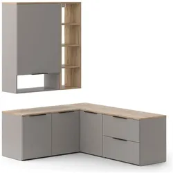 Vicco, Wohnwand, Wohnwand Wido, Greige/Sonoma, 5 Teile (80 x 40 x 50 cm)