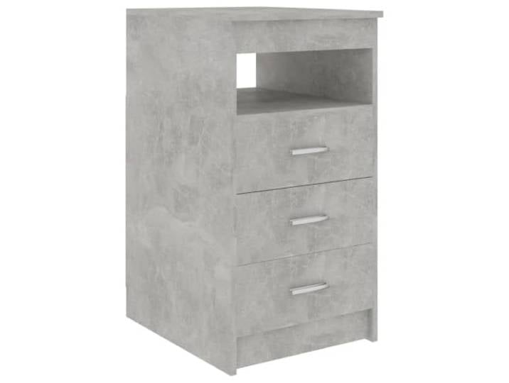 Helloshop26 Kompakter Schubladenschrank 40 x 50 x 76 cm mit oberem Regal Modern aus Holz Holzwerkstoff Grau Beton 02_0047699