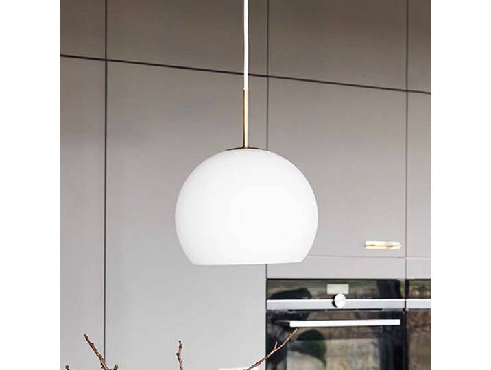 Ball Glass Suspension Ø25 Opale Blanc - Frandsen - Salon / séjour - Design - Verre - Avec abat-jour
