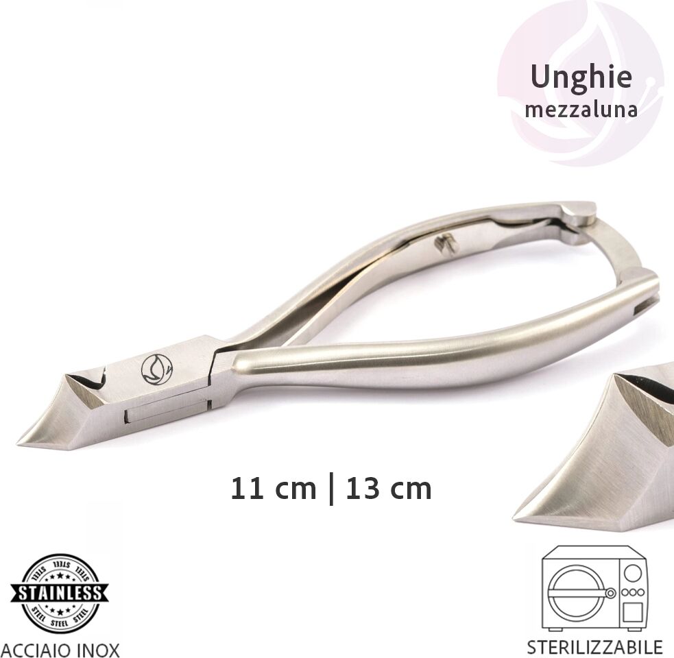 Tuttoperlestetica Tronchese per Unghie Mezza Luna a Taglio Frontale Curvo in Acciaio Inox – 11 cm o 13 cm – Tuttoperlestetetica 13 cm