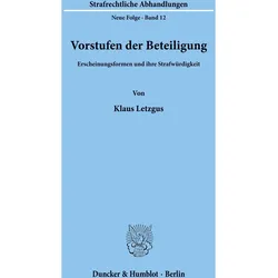 Vorstufen der Beteiligung., Fachbücher von Klaus Letzgus