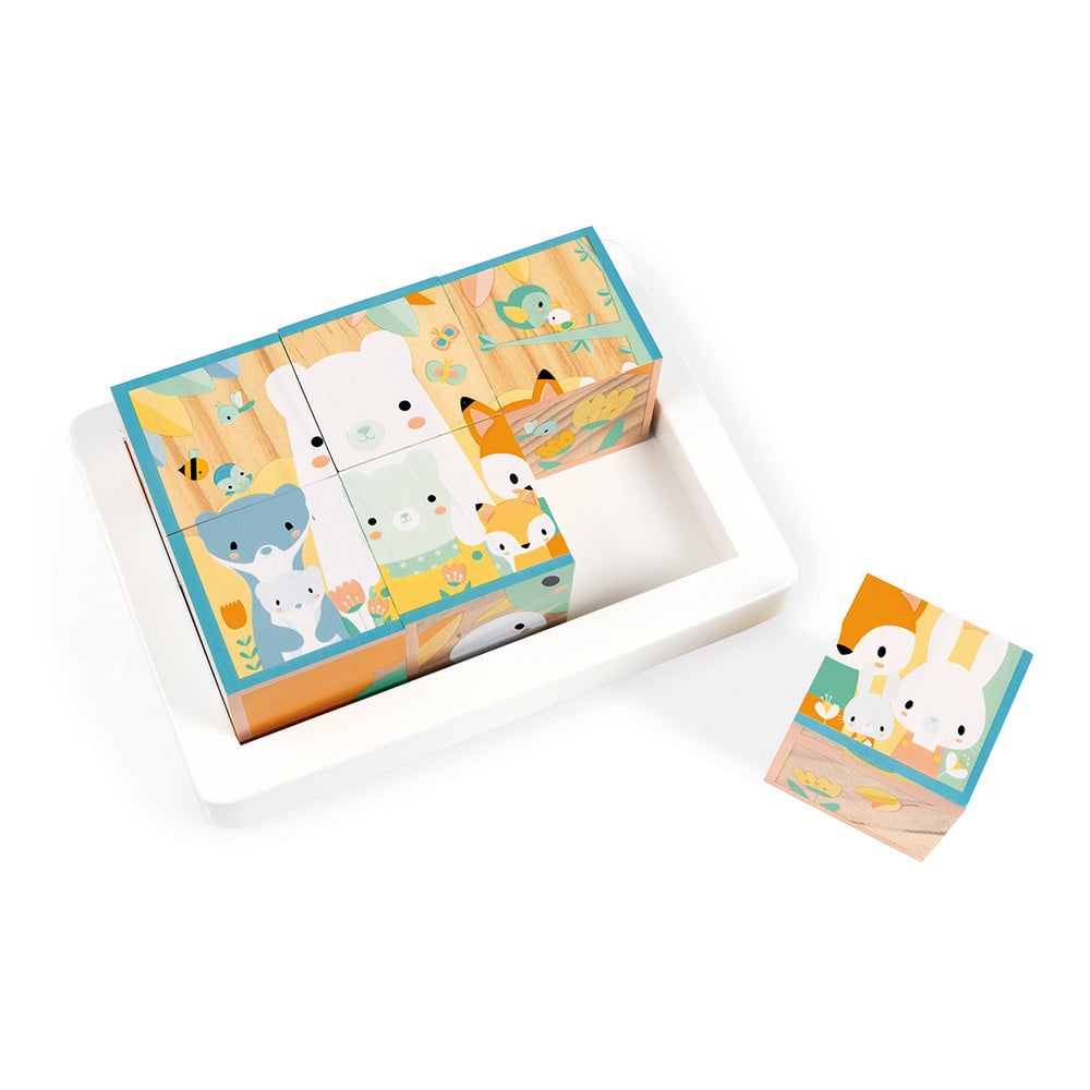 Janod Bouwstenen set - Houten dieren speelgoed - Pure collectie