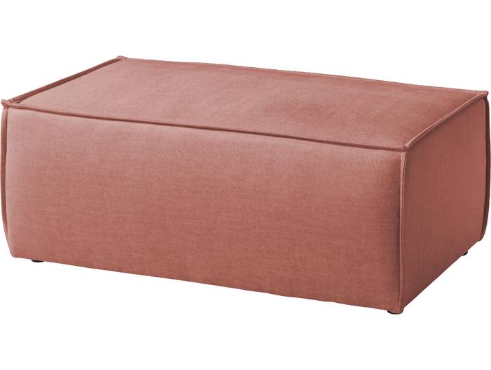 Hocker GOODPRODUCT SHERWOOD Samtvelours Polsterhocker , rot (coral), B:102cm H:42cm T:69cm, 100% Polyester, Hocker, Hocker, passend zur Polster-Serie SHERWOOD