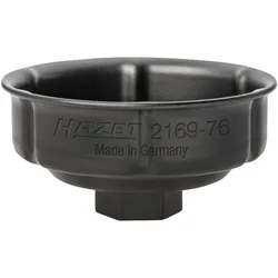 HAZET Ölfilter-Schlüssel Vierkant 12,5 mm (1/2 Zoll) 6 Rillen, schwarz - 2169-76