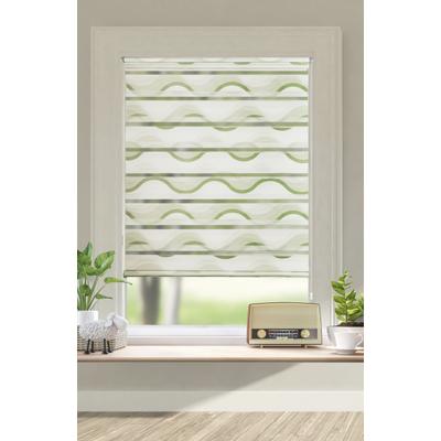 Doppelrollo OTTO HOME "Welle" Gr. 10, grün, B:110cm H:130cm, Polyester, Rollos, Fixmaß, Klemmfix-Duo-Rollo, Rollo "Welle", für Fenster