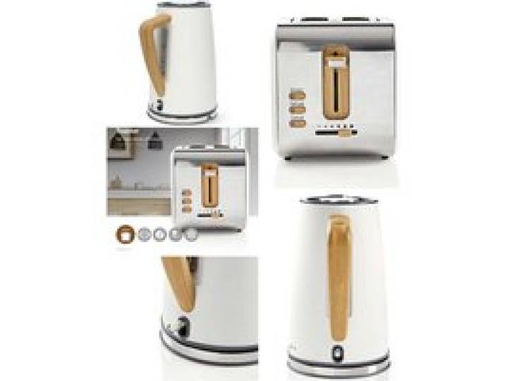Pack petit-déjeuner - LIVOO - Rétro Vintage - Bouilloire 1 7 L 2200 W - Grille-pain 2 fentes 900 W - Blanc