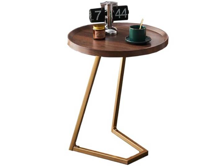 Couchtisch mit Metallrahmen, kleiner TV-Tabletttisch(/Brown a,50CM)