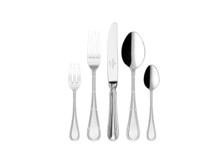 Villeroy & Boch - Kreuzband Septfontaines Besteckset 30-teilig Silber, Spülmaschinenfest, Besteck Set für 6 Personen, Besteckset Platin, Besteck, Edelstahl