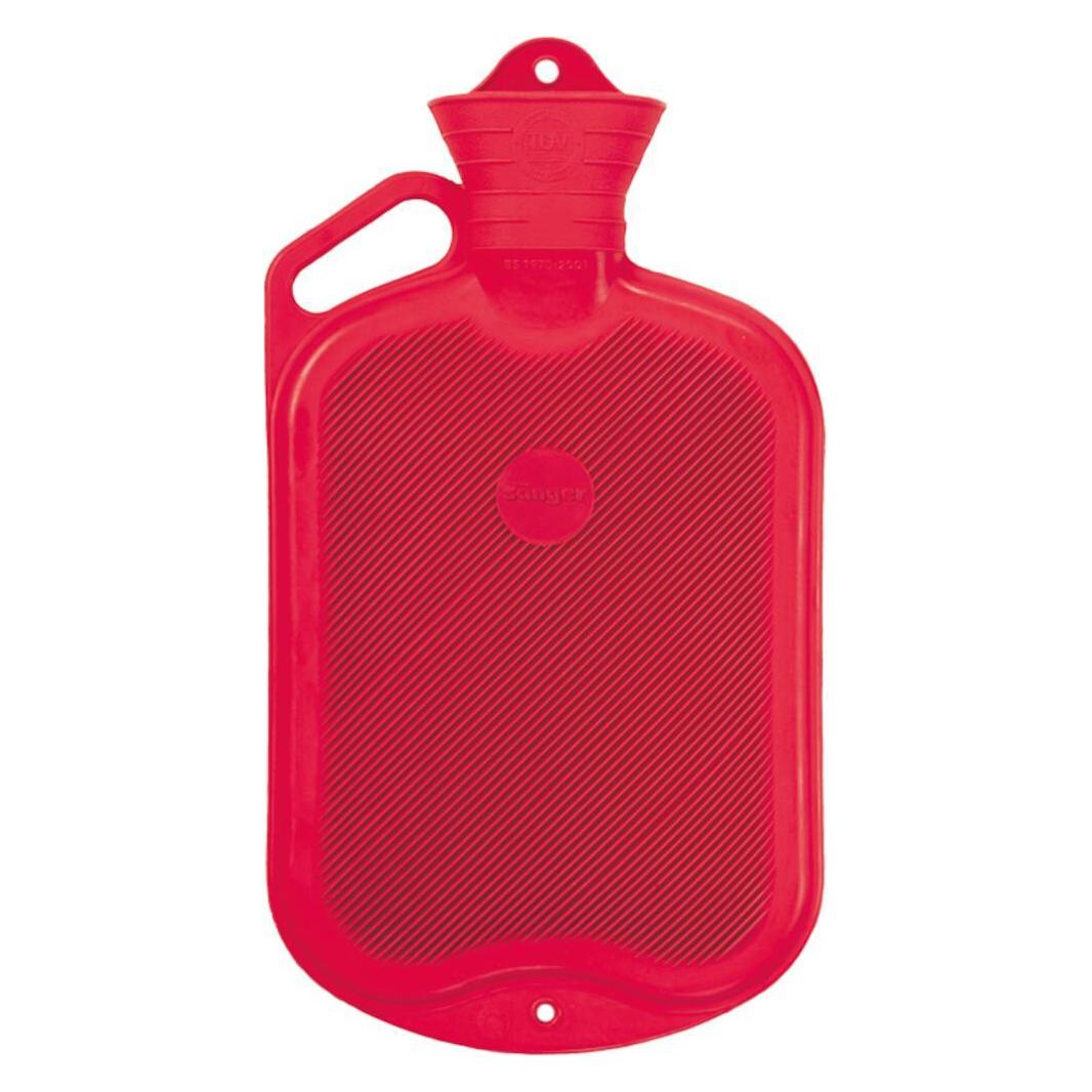 Sänger Wärmflasche mit Griff 2,0 l, rot (2 l, Bettflasche ohne Bezug) (13699)