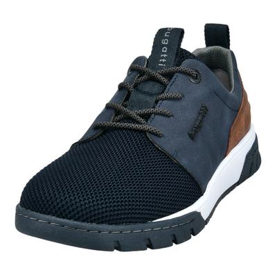 Sneaker BUGATTI, Herren, Gr. 40, Textil, blau, Lederimitat, Textil, Schuhe Sneaker, mit Label und Kontrastbesatz, Freizeitschuh, Halbschuh, Schnürschuh