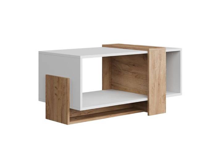 table basse Aven 91.8x49cm Blanc/Chêne de force doré Vicco 54387