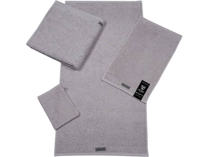 Handtuch ROSS Smart , grau (stein), B:50cm L:100cm, Frottier, Obermaterial: 100% Baumwolle, Handtücher, Handtuch, Uni-Rippe mit Velourslabel