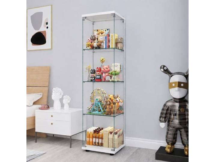 Vitrine en verre - RWUDV - Vitrine 4 étages en Verre - Pour Figurines et Collection Salon Chambre - 42.5×36.5×164 cm