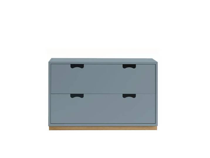 Asplund Snö A2 Kommode Nordic blue, Eichensockel