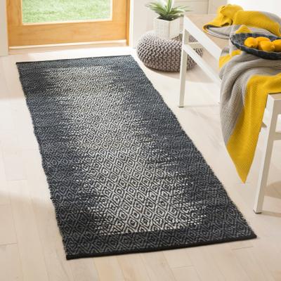 SAFAVIEH Handmade Vintage Boho Leather Mako Modern Stripe Leather Rug
