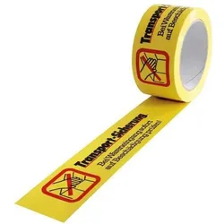 Transpak, Klebeband, Kennzeichnungsband Breite 50mm Länge 66m Stärke 52μ PVC gelb Aufdruck Transportsicherung (50 mm)
