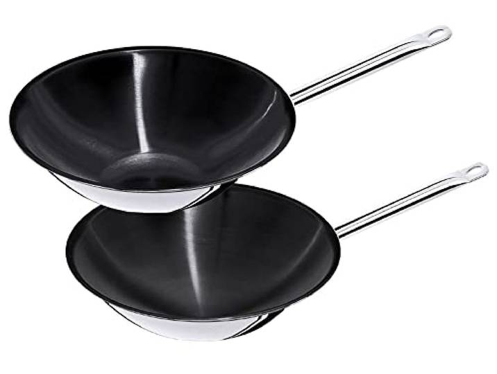 Contacto Edelstahl Wok mehrschichtig flacher Boden, Antihaft