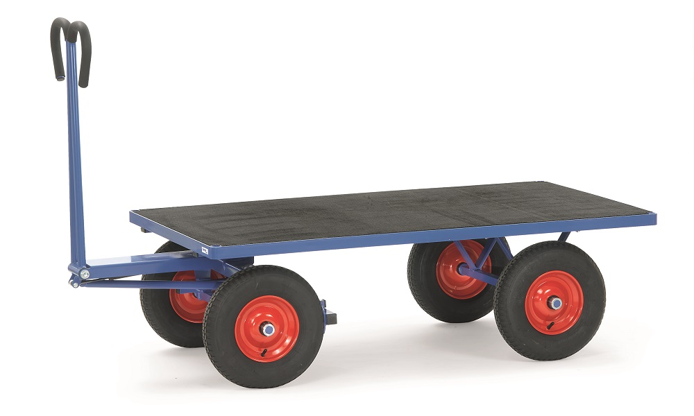 fetra 6434V, Stahl, Transportwagen, Blau, 1000 kg, 4 Rad/Räder, Gummi