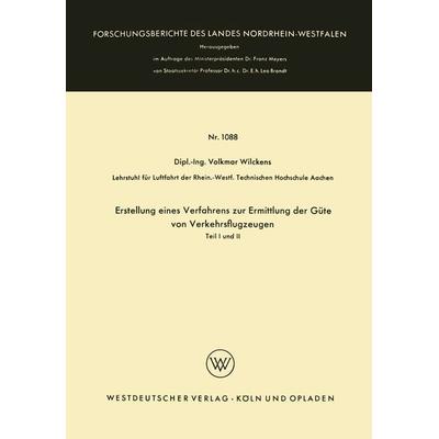 Erstellung eines Verfahrens zur Ermittlung der Güte von Verkehrsflugzeugen, Taschenbuch von Volkmar Wilckens, VS Verlag für Sozialwissenschaften,