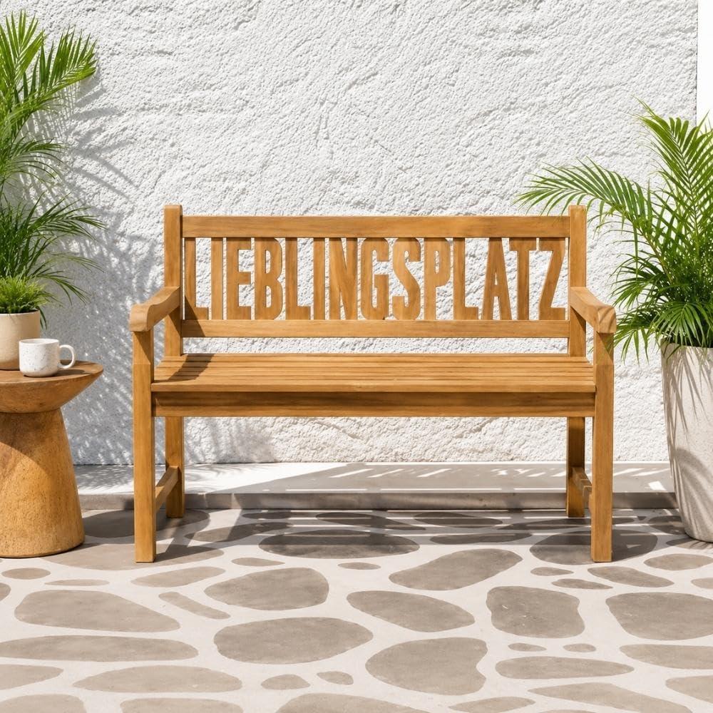 Massive Teak Sitzbank 130cm Gartenbank Holzbank Parkbank