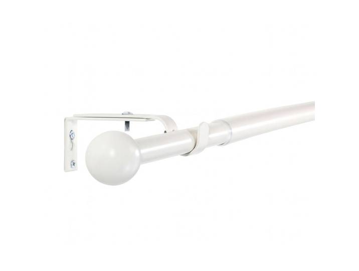 Deco-Raum Gardinenstange ausziehbar Flexa Weiß Endstück Kugel 16/19mm, Metall, 160 cm, Heimtextilien, Vorhänge, Vorhangstangen, Vorhangstangenset