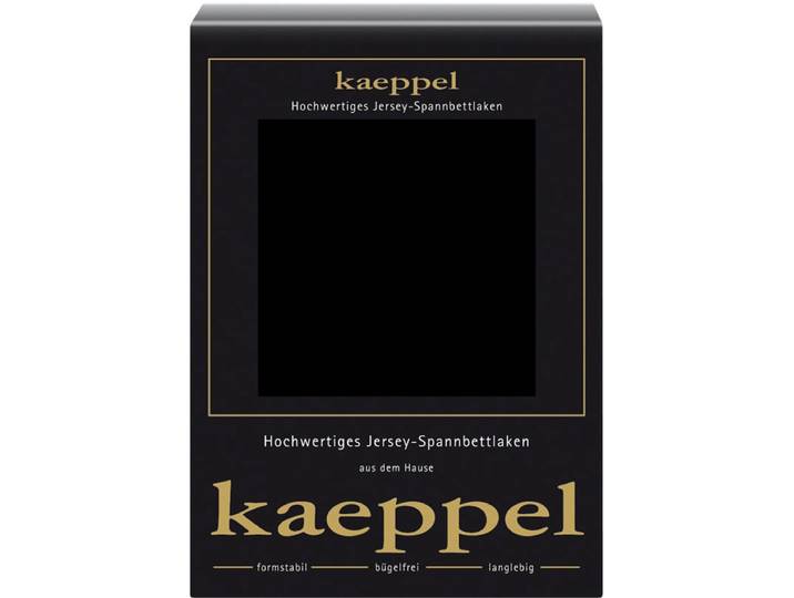 Spannbettlaken KAEPPEL Single Jersey Mako Elasthan , schwarz, L:200cm, Jersey-Elasthan, Obermaterial: 97% Baumwolle, 3% Elasthan, Bettlaken, Spannbettlaken, aus 97% Baumwolle und 3% Elasthan
