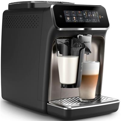 PHILIPS Kaffeevollautomat "EP3347/90 3300 Series, 6 Getränke (heiß oder eisgekühlt)", schwarz (chrom, schwarz), B:24,6cm H:37,1cm T:43,3cm, Kaffeevollautomaten, LatteGo-Milchsystem, SilentBrew Technologie, Kaffeevollautomat, Topseller