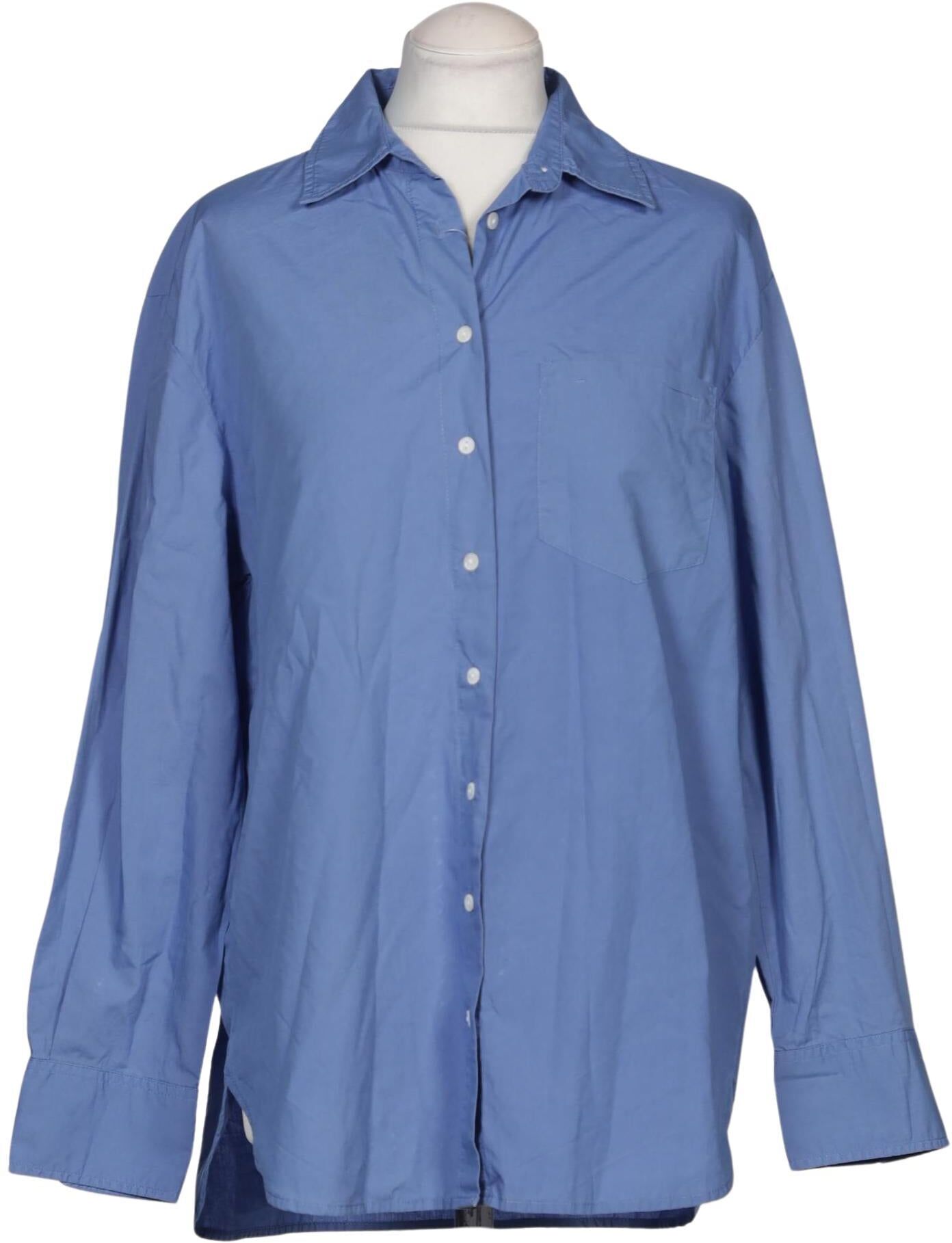 Stradivarius Damen Bluse, Blau, Gr. S, Baumwolle - Second Hand